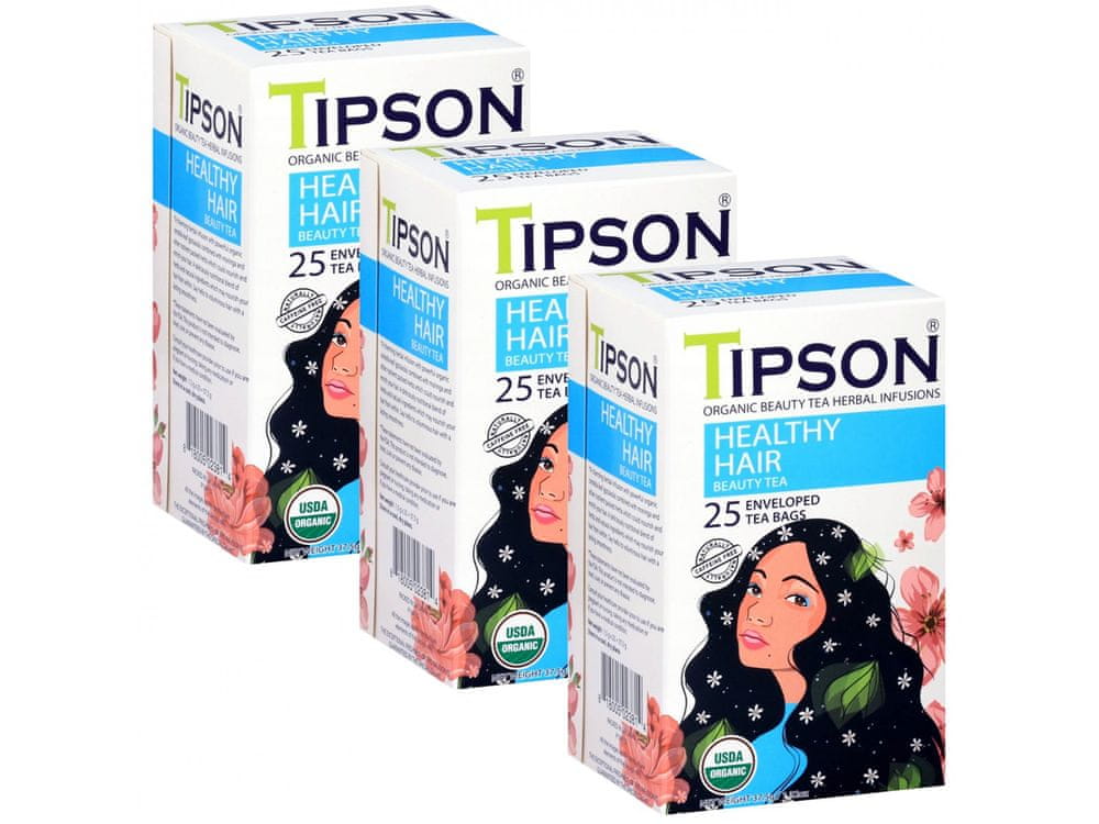 Tipson Tipson Organic Beauty HEALTHY HAIR bylinkový čaj v sáčkoch 25 x 1,5 g x3